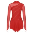 thumbnail image 1 of MSemis Women's Rhinestone Figure Ice Skating Dress Roller Skating Leotard Red M, 1 of 5
