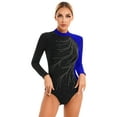 thumbnail image 1 of MSemis Women's Rhinestone Gymnastics Leotard Dance Wear Royal Blue L, 1 of 7