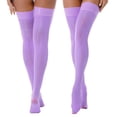 thumbnail image 1 of MSemis Women's Sheer Thigh-High Stockings Glossy Pantyhose Over the Knee High Socks, 1 of 5