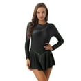 thumbnail image 1 of MSemis Women's Sparkling Rhinestone Long Sleeves Gymnastics Leotard Black S, 1 of 7
