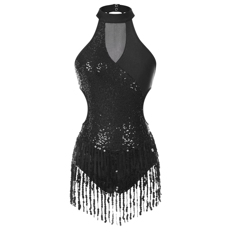 black salsa dress Paloma SM8001 Jet (037) Made of highest quality single jersey Women's Black Ballroom Dance Dress
