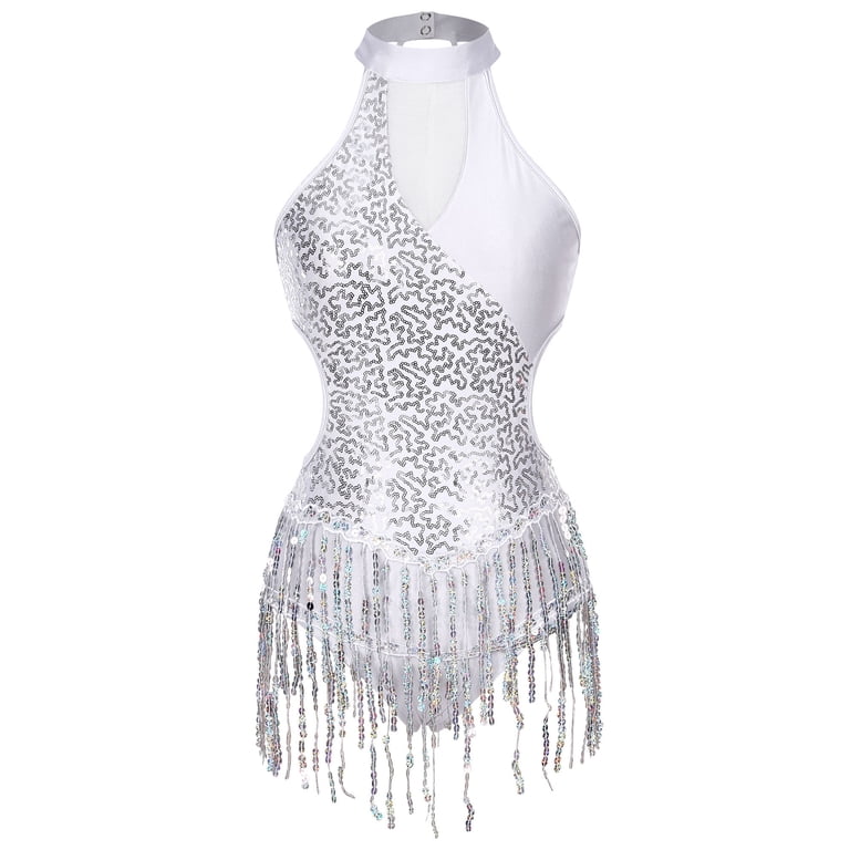 silver sequin dance dress 1st Position Sequin Fringe Glitz Dress