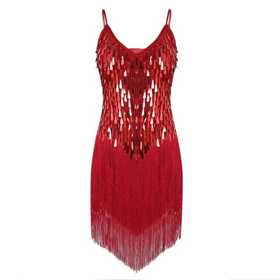 MSemis Womens Deep V Neck Straps Layered Fringe Cocktail Mini Dance Dress