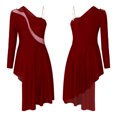 thumbnail image 1 of MSemis Womens One Shoulder Asymmetrical Skirt Leotard Contemporary Costume, 1 of 5
