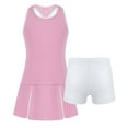 thumbnail image 1 of MSemis Youth Girls Tennis Golf Dress Kids Sleeveless Active Outfit Sports Dress with Shorts Pink 8, 1 of 4