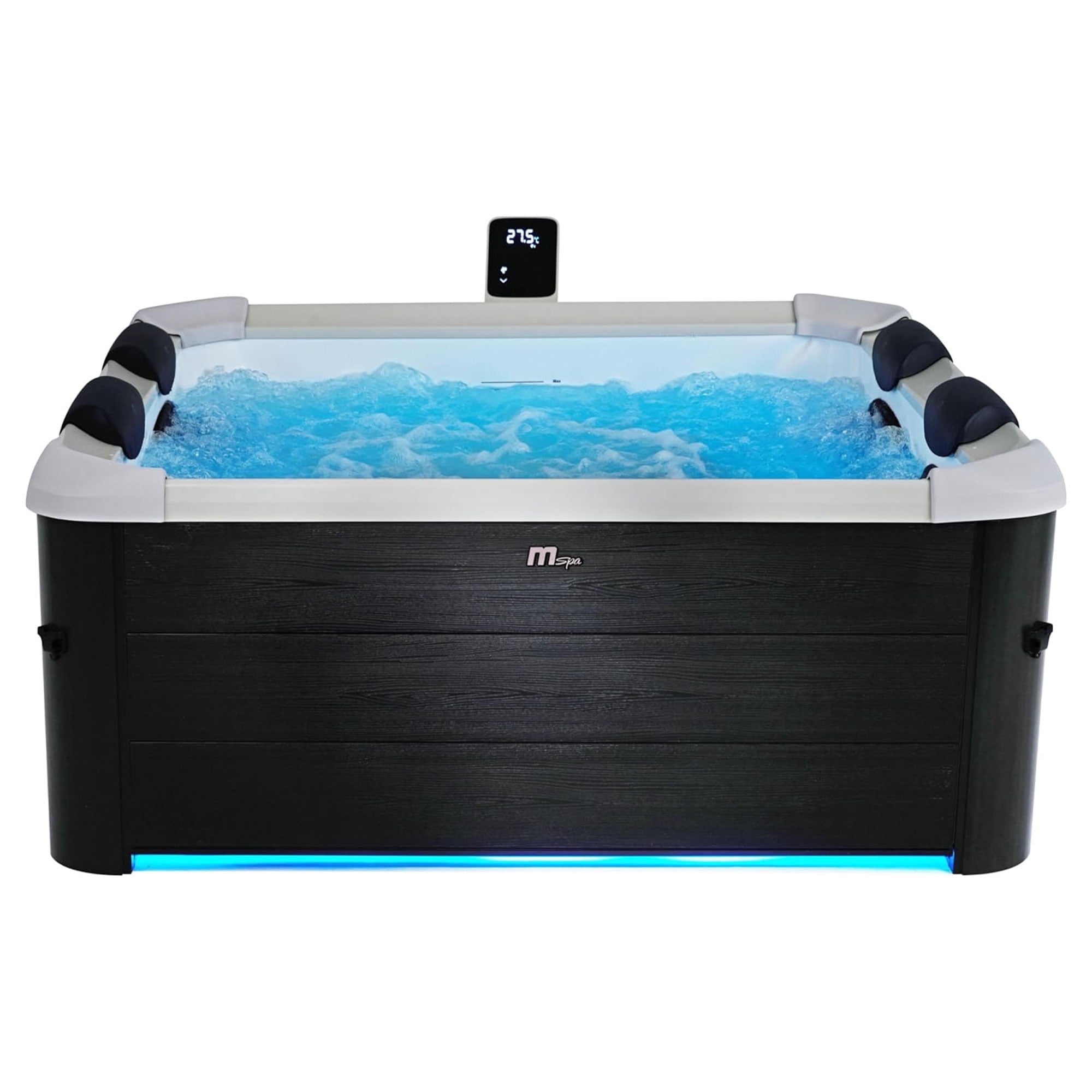 Oslo 6-Person Square Black and White Hydro Massage Hot Tub