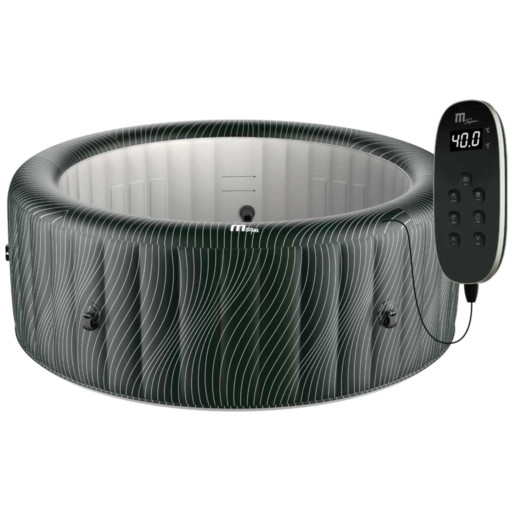 MSpa Round Inflatable Bubble Spa, 4-6 Person Hot Tub w/LED Lights, Meteor