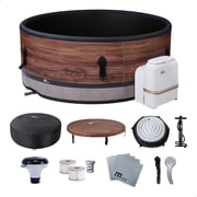 MSpa Round Inflatable Bubble Spa, Hot Tub w/ Energy Efficient Cover, Duet