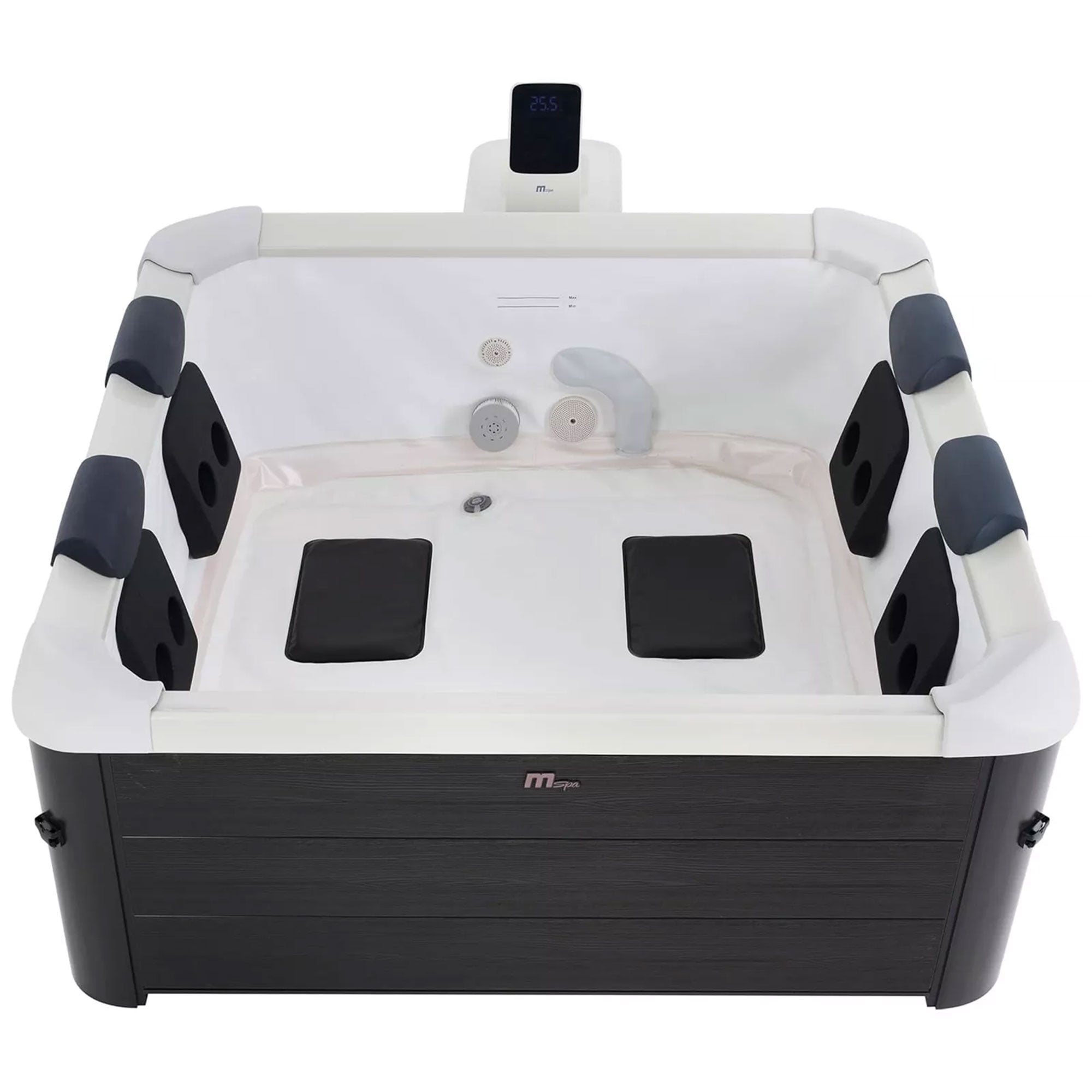 MSpa Square Bubble Spa, Hot Tub w/Hard Exterior & Soft Lined Interior, Oslo