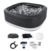 MSpa Square Inflatable Bubble Massage Spa, 4-6 Person Hot Tub, Portland