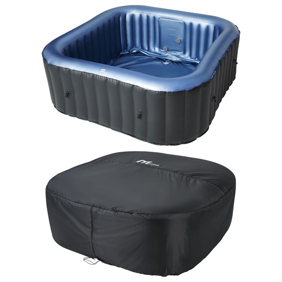 MSpa Square Inflatable Bubble Spa with Energy Efficient Cover, Tekapo
