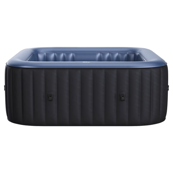 MSpa Tekapo 6-Person Square Inflatable Bubble Massage Spa, Thermal Cover, Outdoor Hot Tub