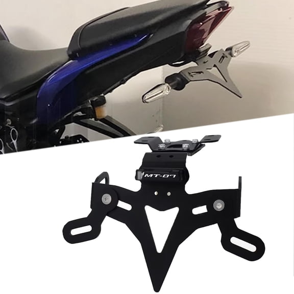 for MT-07 MT07 mt07 2025 New Accessories Motorcycle LED License Plate Holder Tail Organizer mud Plate License Plate Holder Adjustable License Plate Frame Short Tail Bracket