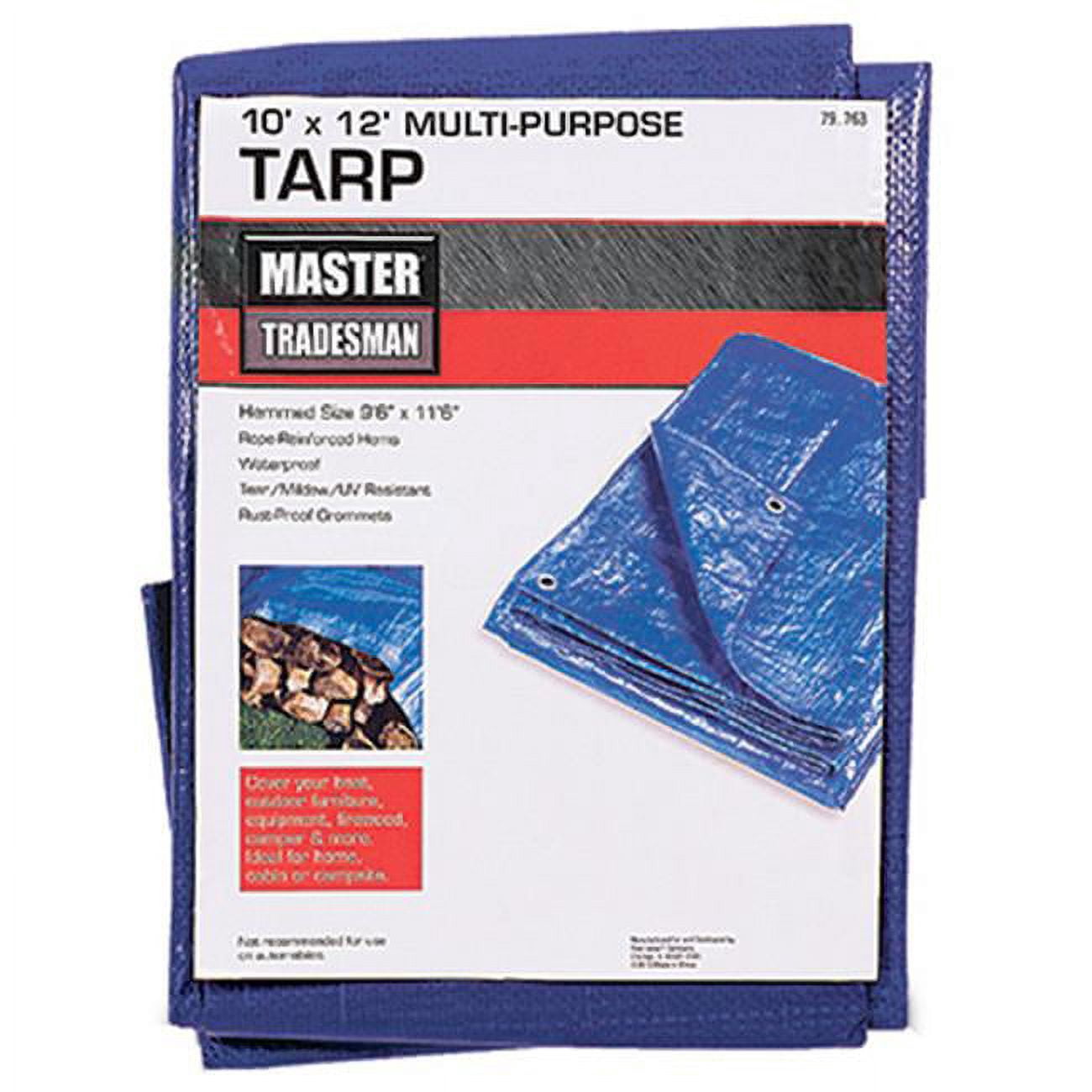10' X 12' Blue Poly Tarp – 6 Mil Heavy-Duty, Waterproof, Rustproof Grommets, Multipurpose Outdoor Cover 3 thumbnail image