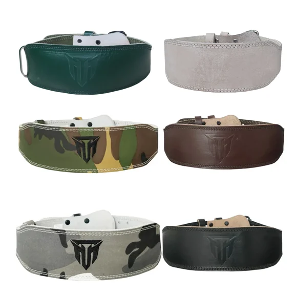 MT 10mm Genuine Leather Lever Weight Lifting Belt Gym Strength Training Workout