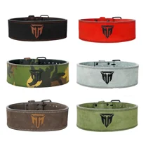 MT 10mm Leather Powerlifting Belt - Best for Weightlifting, Bodybuilding, Heavylifting, Gym Belt