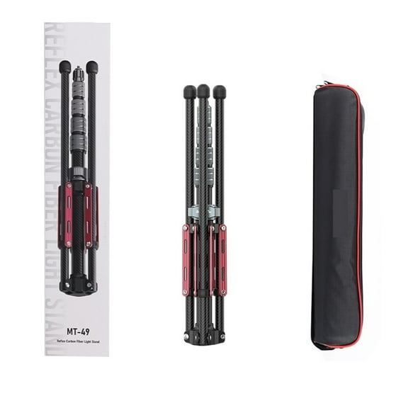 MT-49 1.9M Carbon Fiber Lighting Stand Portable Tripod Photography Light Stand For LED Light Flash Softbox Travel Monopod ,Long Lasting