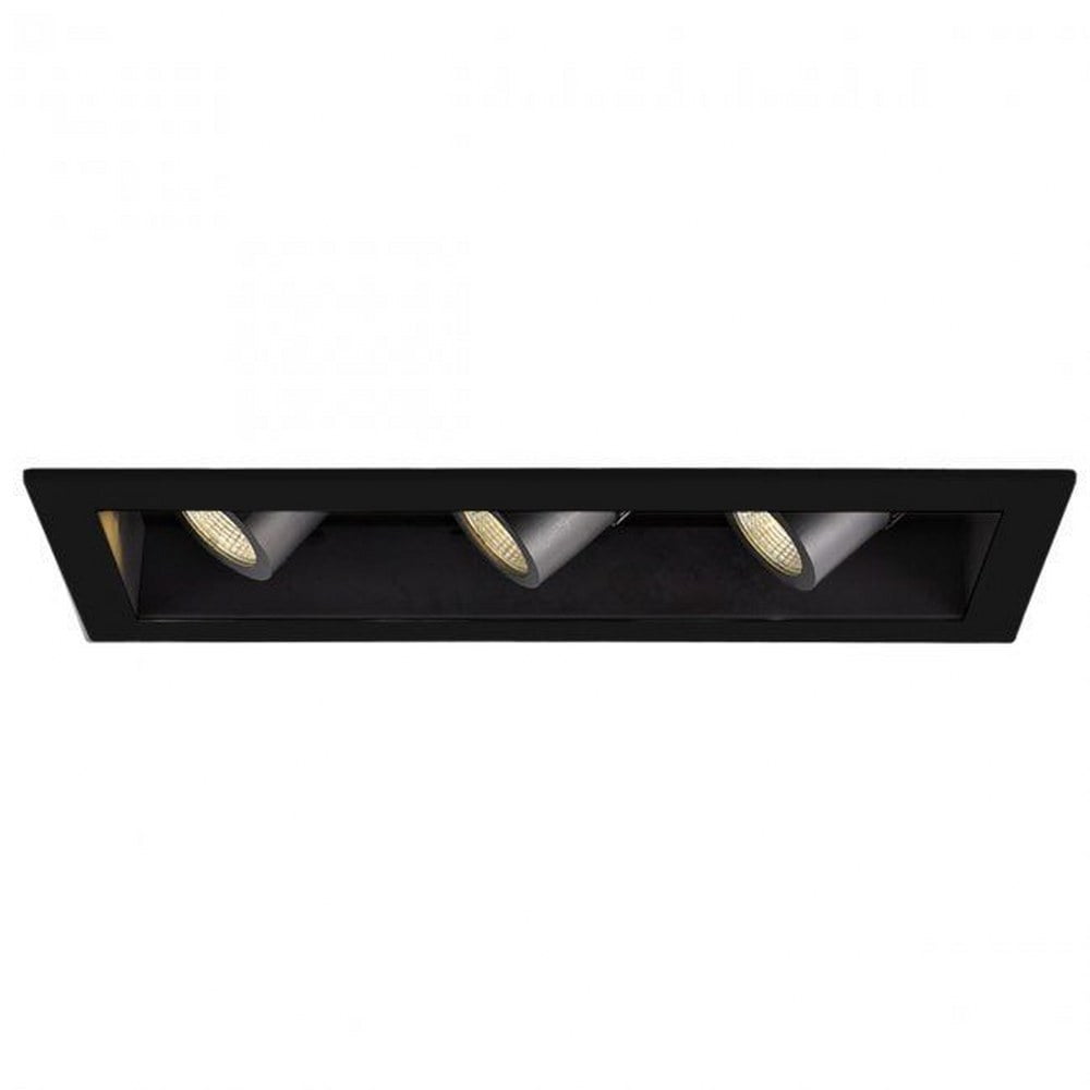 Black Aluminum 3-Light Adjustable LED Recessed Spotlight Kit