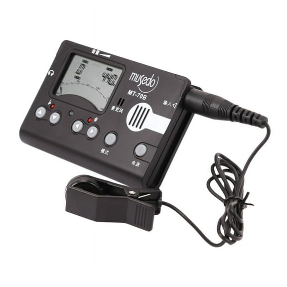 MT-70B Tuner with Clip-on Pickup & Built-in Microphone Electronic LCD Tuner Metronome Tone Generator for Guzheng