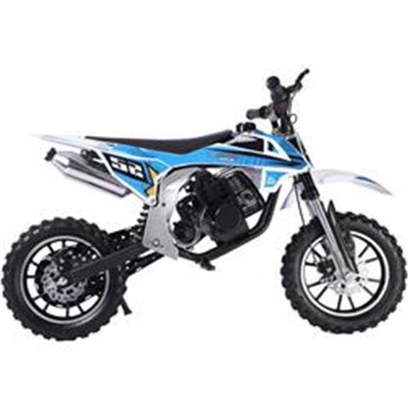 MT-DB-52cc-Warrior Kids 52cc 2-Stroke Gas Dirt Bike - Blue - Aluminum Frame - High Performance