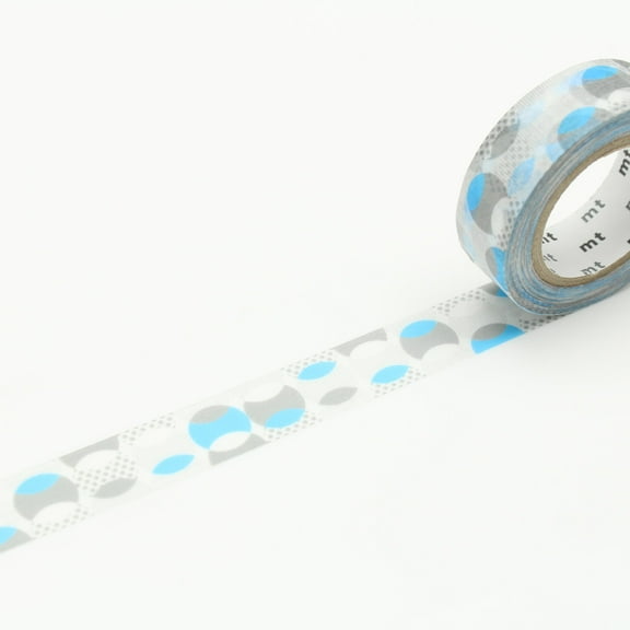 MT Deco Washi Paper Masking Tape [Produced in Japan]: 3/5 in. x 33 ft. (Overlapped Dot Blue)