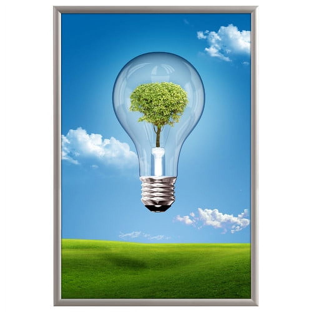 Classic Silver Aluminum Rectangular Wall Mount Poster Frame