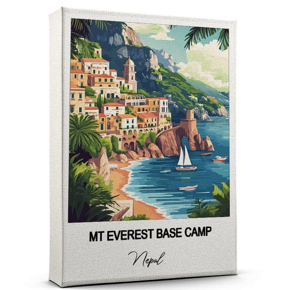 MT Everest Base Camp Travel Canvas Art Stunning Travel Wall Print Nepal Canvas Inspired Artwork to Elevate Your Living Room or Office Ready to Hang