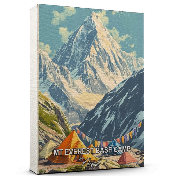 MT Everest Base Camp Travel Canvas Wall Art Nepal Canvas A Scenic Artwork That Evokes Calmness, Wanderlust, and Connection with the World
