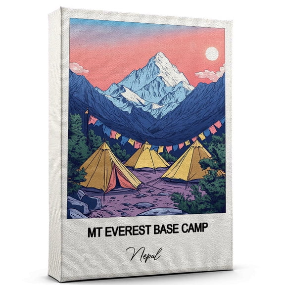 MT Everest Base Camp Travel Wall Art Nepal Canvas Travel Wall Decor with Timeless Appeal A Special Gift for Loved Ones