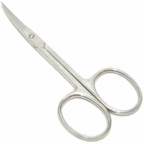 MT Curved Stainless Steel Nail Scissors, Silver 3.5 inch