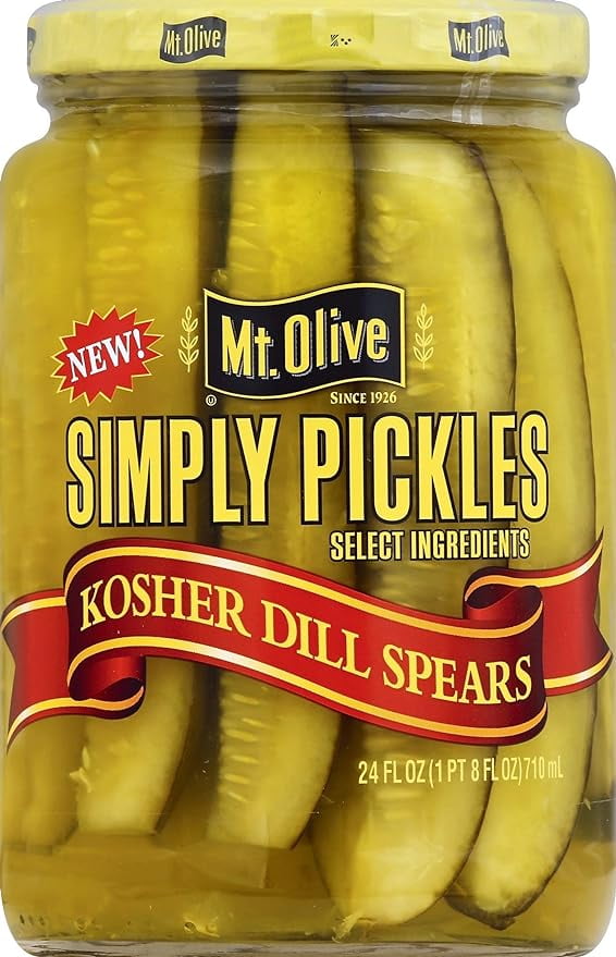 MT OLIVE SIMPLY PICKLES REGULAR DILL PICKLE SPEARS KOSHER 24 OZ