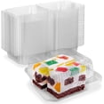 thumbnail image 1 of MT Product Clear Square Plastic Slice Cake Container ‎5" x 5" x 2.2" - Pack of 40, 1 of 9