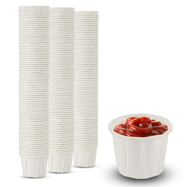 MT Products 1 oz Disposable Paper Portion Cups/Condiment Cups Pack of