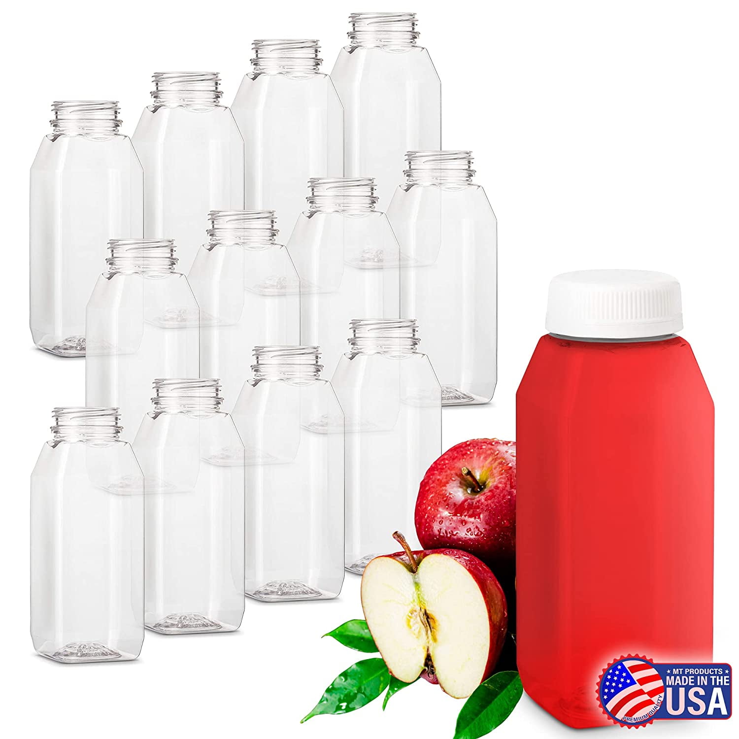 Juice Bottles with Caps for Juicing & Smoothies, Reusable Clear Empty  Plastic Bottles with Caps, 550ml Drink Containers for Mini Fridge, Juicer  Shots, Small Water Bottles Bulk 