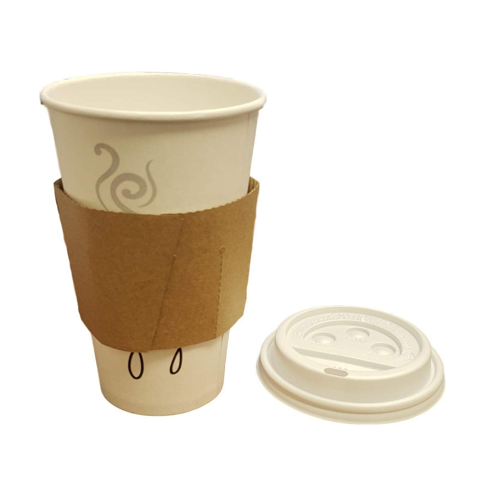 Home Basics 16 oz. 4-Pack of Reusable Plastic Coffee Cups With Lids, Brown  $5.00 EACH, CASE PACK OF 28