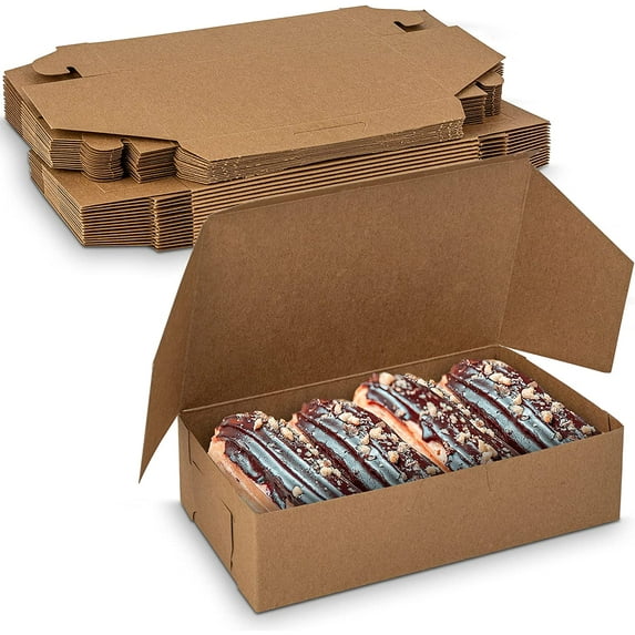 MT Products 6.25" x 3.75" x 2.13" Kraft Non-Window Bakery Boxes - 30 Pieces