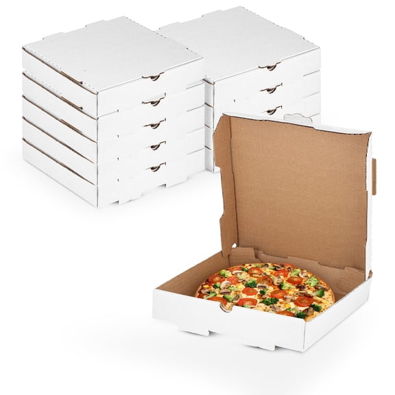 MT Products 8 x 8 x 1.75 White Pizza Boxes (50 Pack) - Sturdy B-Flute Corrugated Cardboard Personal Pizza Box - Small Bakery Boxes for Cookies, Mini Pies & Charcuterie - Made in USA