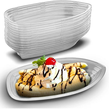MT Products Banana Split Boats 12 oz - Disposable Sundae Bowls - Pack of 15