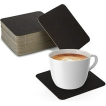 MT Products Black Drink Coasters 4" - Square Disposable Coasters Pack of 50