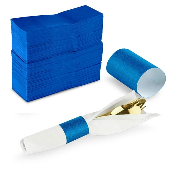 MT Products Blue Paper Napkin Bands Self Adhesive - Pack of 750