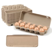 MT Products Flat Top Brown Egg Cartons | Hold 12 Eggs Perfect for Chicken Farm Pack of 20 - Made in USA