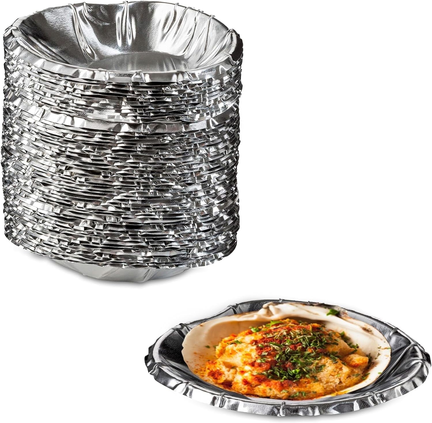 MT Products Clamshell Aluminum Foil Pans/Mini Pie Pans - Pack of 50
