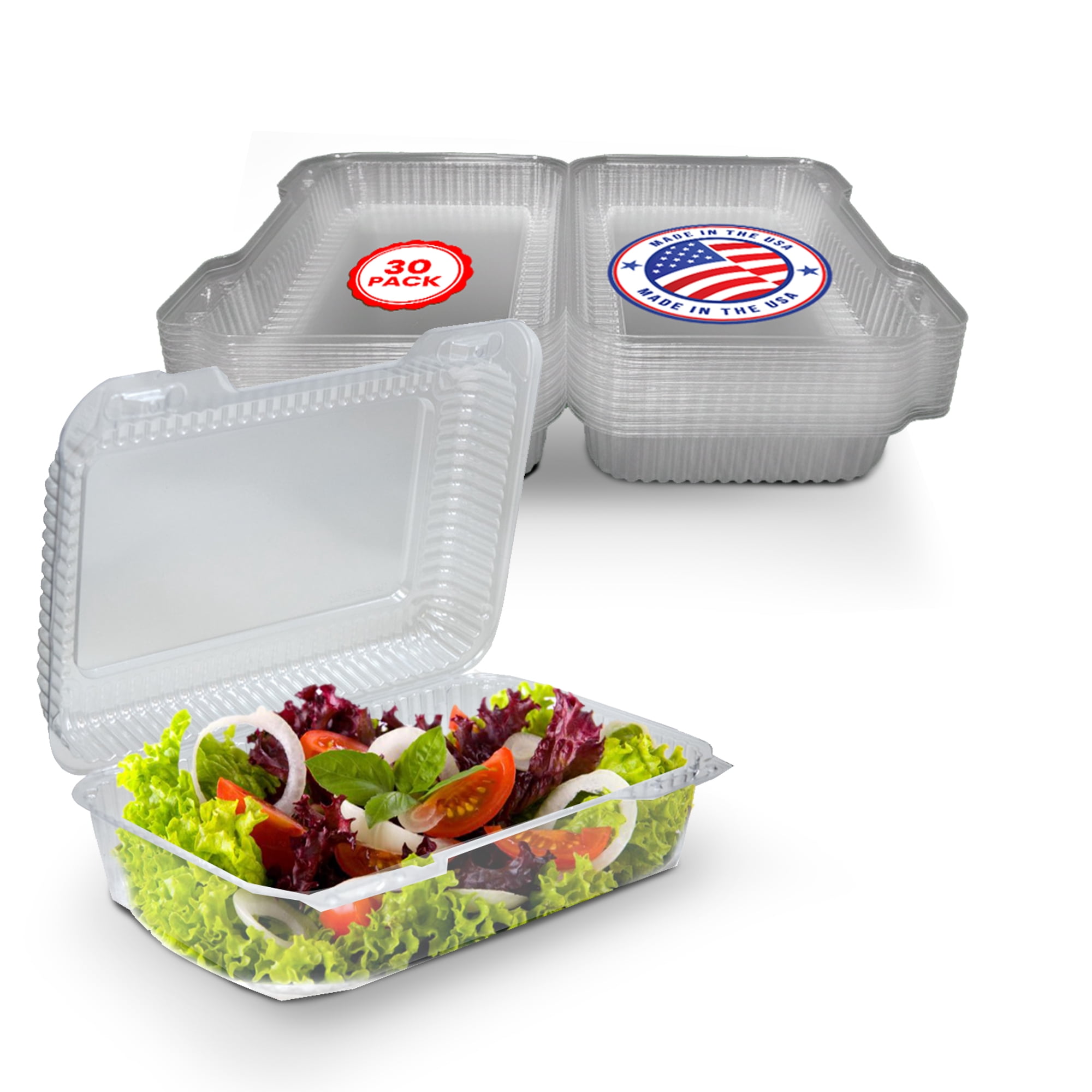 Salad Container Clamshell MT Products Plastic Salad Containers with Lids, 9