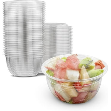 MT Products Clear Disposable PET Plastic Salad Container 16 oz - Pack of 30