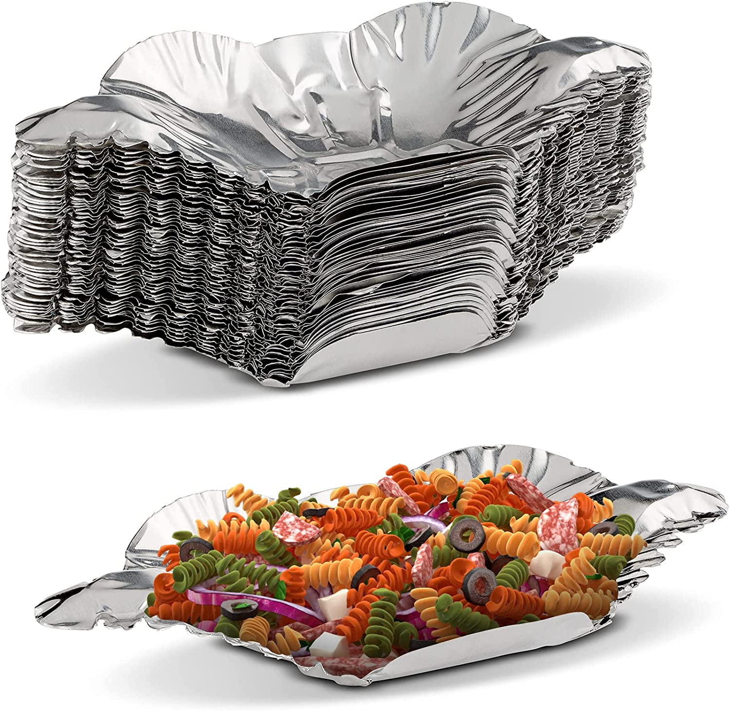 PLASTICPRO Disposable 4 LB Aluminum Takeout Tin Foil Oblong Baking Pans  12'' X 8'' X 2'' Inch With Cardboard Lids - Brownies, Bread, or Lunchbox,  Pack
