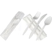 MT Products Disposable Plastic Cutlery Set – Individually Wrapped Silverware Utensil Sets - Pack of 50