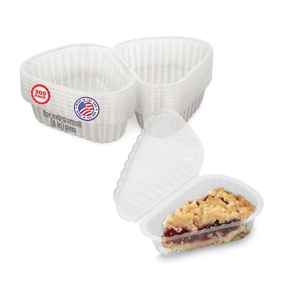 MT Products Extra Small Clear Plastic Cake Slice Container - Pack of 300