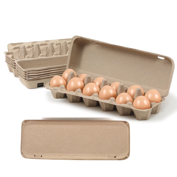 MT Products  Flat Top Brown Egg Cartons | Hold 12 Eggs Perfect for Chicken Farm (15 Pieces) - Made in USA