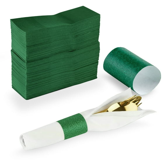 MT Products Green Paper Napkin Bands Self Adhesive - Pack of 750
