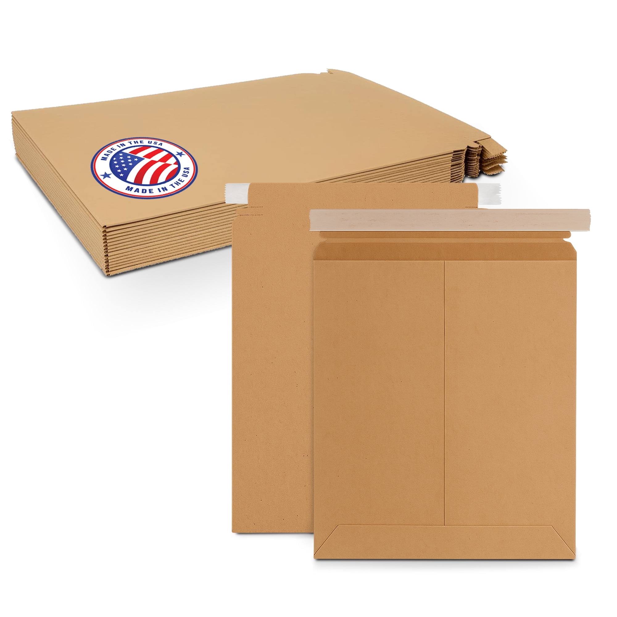 MT Products Kraft Flat Shipping Envelopes 9.75" x 12.25" - Self-Seal Mailing Envelopes (Pack of 15) - Made in the USA